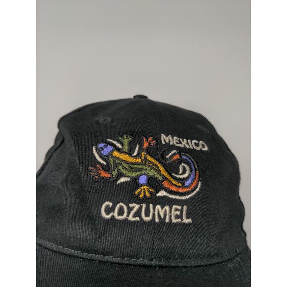 Cozumel Mexico Strapback Hat Black Embroidered Lizard Logo DKPS Gorras - Picture 3 of 10